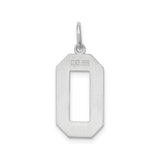 Sterling Silver Number 0 Pendant Charm, Open Style Minimalist Jewelry Token