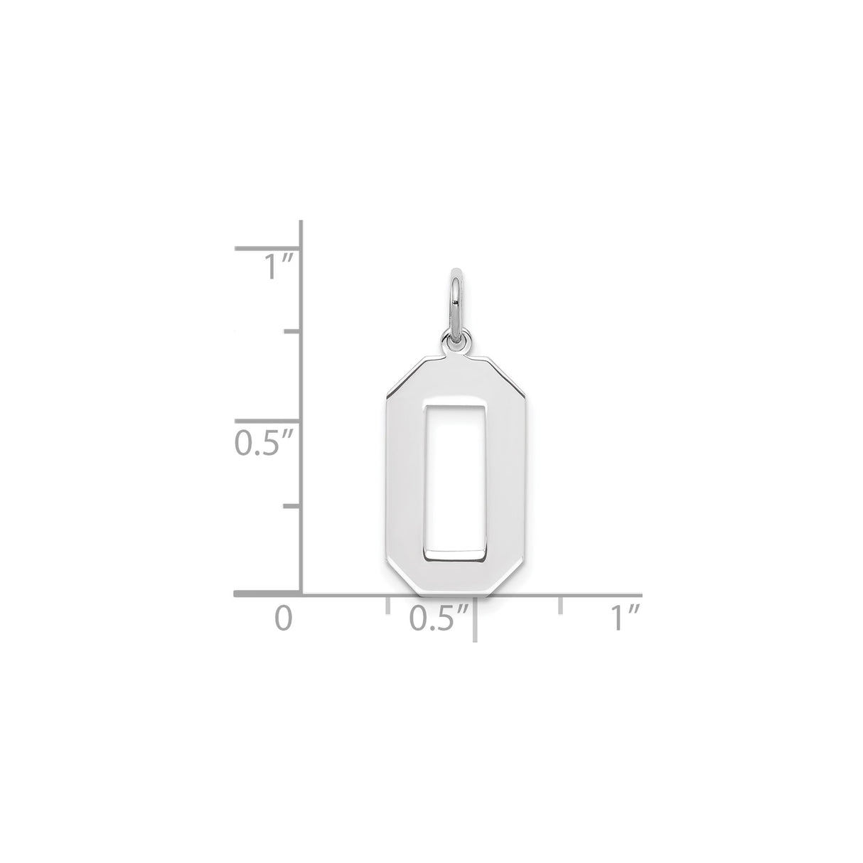 Sterling Silver Number 0 Pendant Charm, Open Style Minimalist Jewelry Token