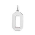 Sterling Silver Number 0 Pendant Charm, Open Style Minimalist Jewelry Token