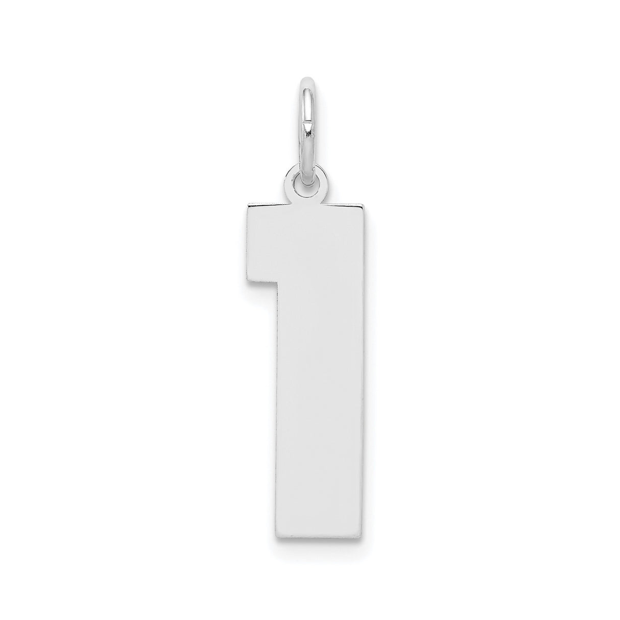 Sterling Silver Number One Pendant, Bold Minimalist Numeral Charm for Men and Women