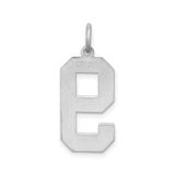 Sterling Silver Number 9 Pendant Charm, Bold Block Style, Unisex Jewelry