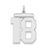 Sterling Silver Pendant with Bold Block Number 18 Design, Milestone Keepsake for Men or Women