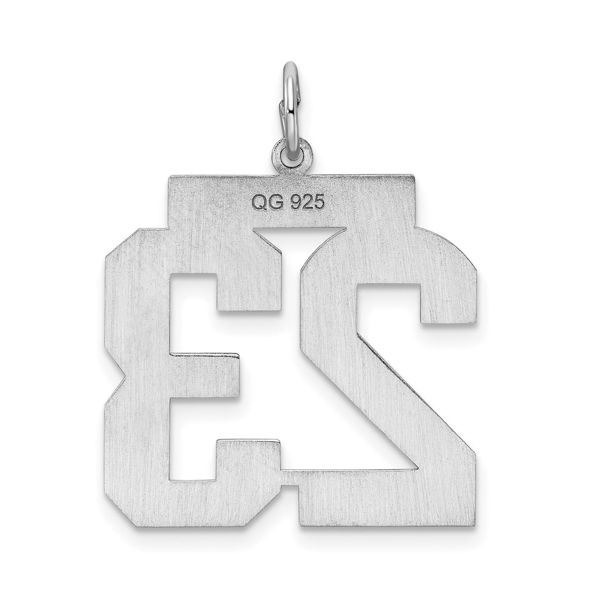 Sterling Silver Number 23 Pendant Charm, Bold Jersey Style Sports Jewelry for Men and Women