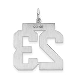 Sterling Silver Number 23 Pendant Charm, Bold Jersey Style Sports Jewelry for Men and Women