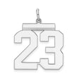 Sterling Silver Number 23 Pendant Charm, Bold Jersey Style Sports Jewelry for Men and Women
