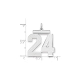 Sterling Silver Number 24 Pendant, Bold Jersey Number Charm for Men and Women