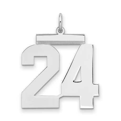 Sterling Silver Number 24 Pendant, Bold Jersey Number Charm for Men and Women