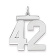 Sterling Silver Number 42 Pendant, High-Polish Sports Jewelry, Unisex Athletic Charm