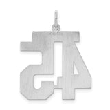 Sterling Silver Pendant with Number 45 in Bold Athletic Font Style