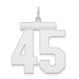 Sterling Silver Pendant with Number 45 in Bold Athletic Font Style