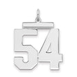 Sterling Silver Number 54 Pendant, Sporty Jersey Style Charm for Men or Unisex