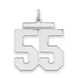 Sterling Silver Number 55 Pendant, Bold Jersey Style Sports Charm