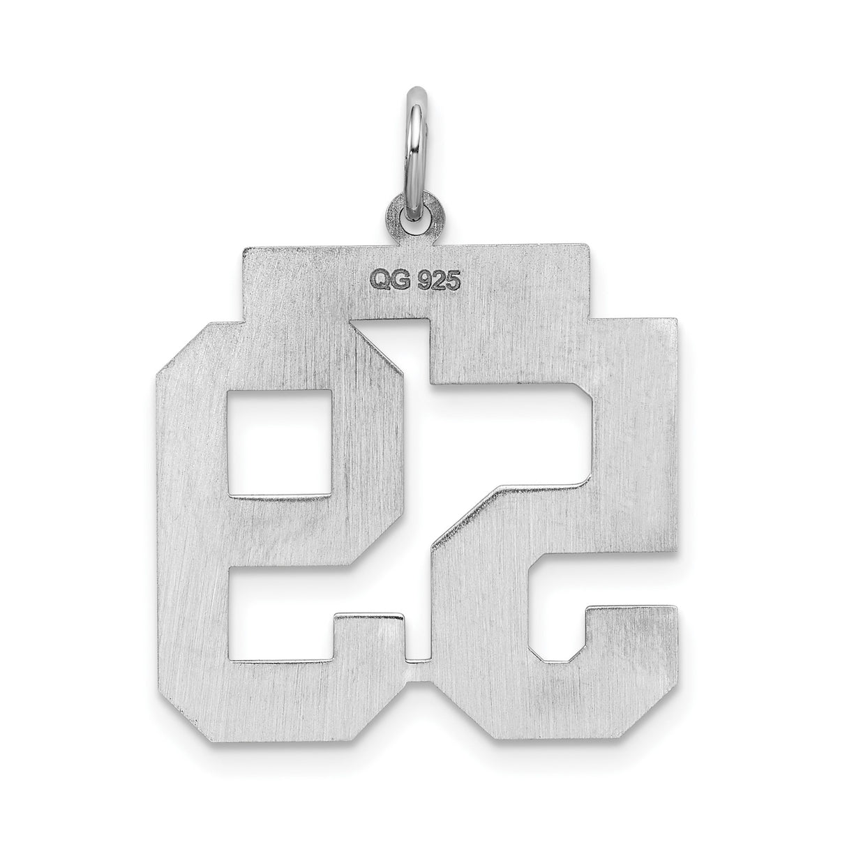Large Polished Number 59 Charm Pendant in Real 925 Sterling Silver