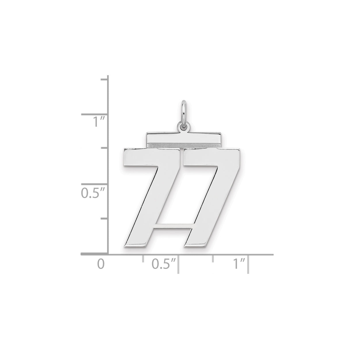 Sterling Silver Number 77 Pendant with Bold Design, Angel Number Charm, Unisex Spiritual Jewelry