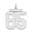Large Polished Number 85 Charm Pendant in Real 925 Sterling Silver