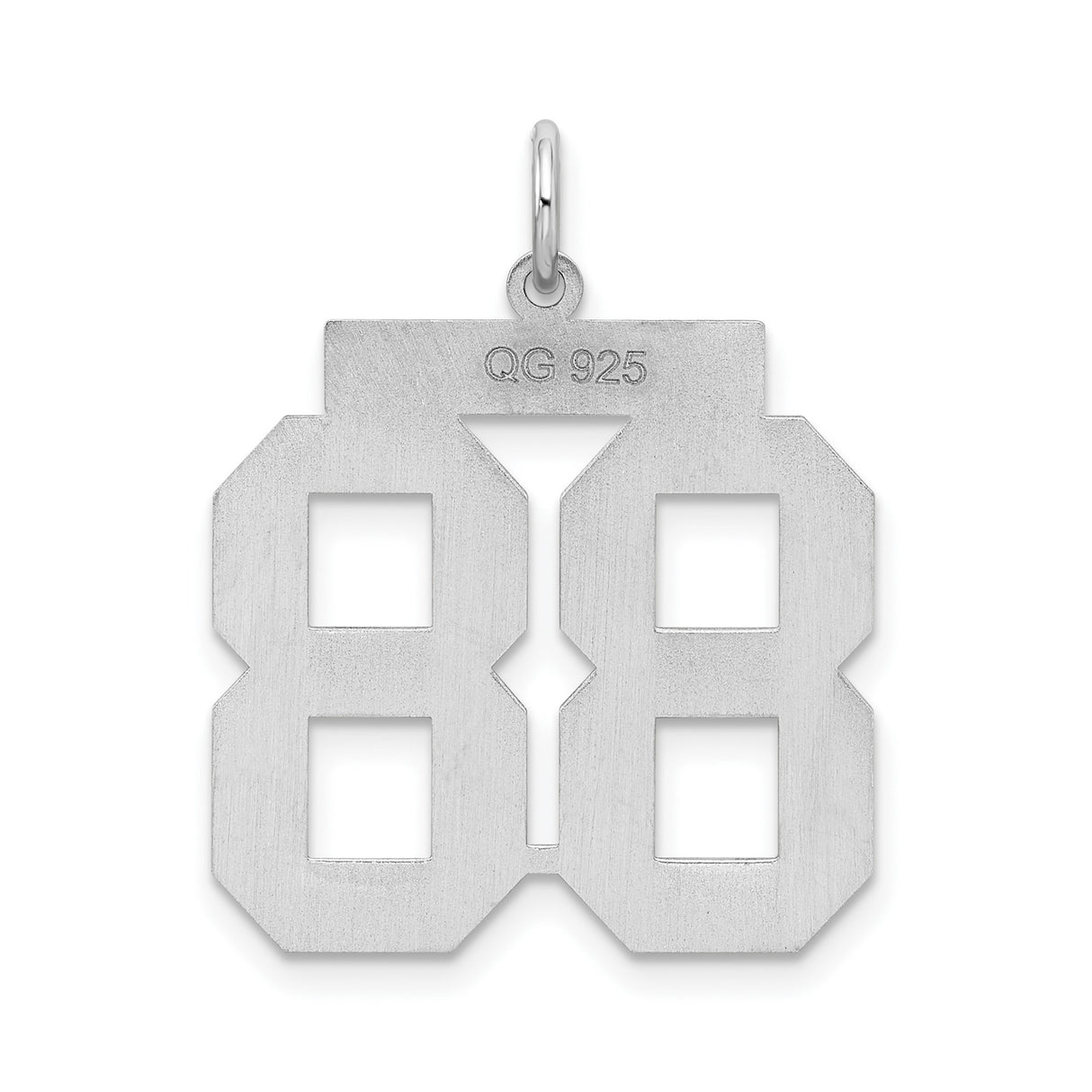 Sterling Silver Number 88 Pendant, Bold Jersey Style Sports Charm for Men and Unisex