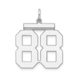 Sterling Silver Number 88 Pendant, Bold Jersey Style Sports Charm for Men and Unisex
