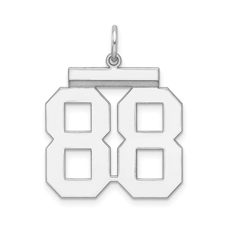 Sterling Silver Number 88 Pendant, Bold Jersey Style Sports Charm for Men and Unisex