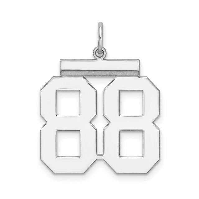 Sterling Silver Number 88 Pendant, Bold Jersey Style Sports Charm for Men and Unisex