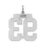 Large Polished Number 93 Charm Pendant in Real 925 Sterling Silver