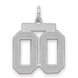 Sterling Silver 00 Pendant, Bold Block Number Design, Unisex Sports Charm