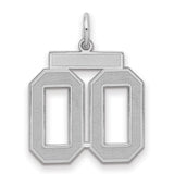 Sterling Silver 00 Pendant, Bold Block Number Design, Unisex Sports Charm