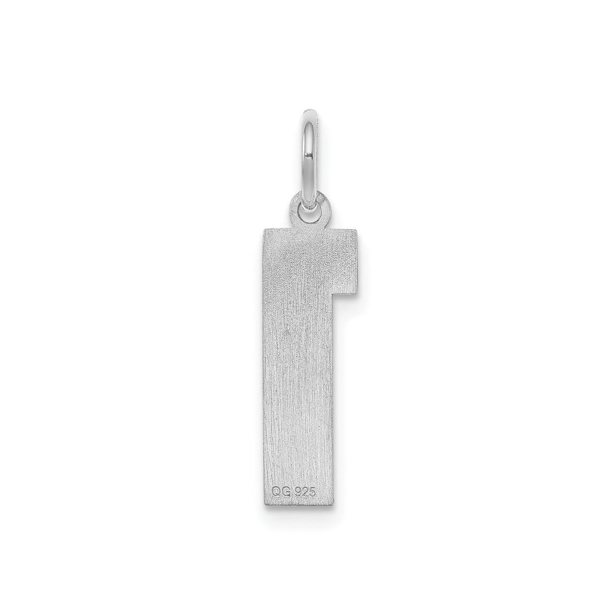 Sterling Silver Number 1 Pendant Charm, Bold Polished Design, Unisex Symbolic Jewelry
