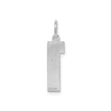 Sterling Silver Number 1 Pendant Charm, Bold Polished Design, Unisex Symbolic Jewelry
