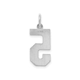 Sterling Silver Number 5 Pendant Charm, Bold Varsity Style Unisex Accessory