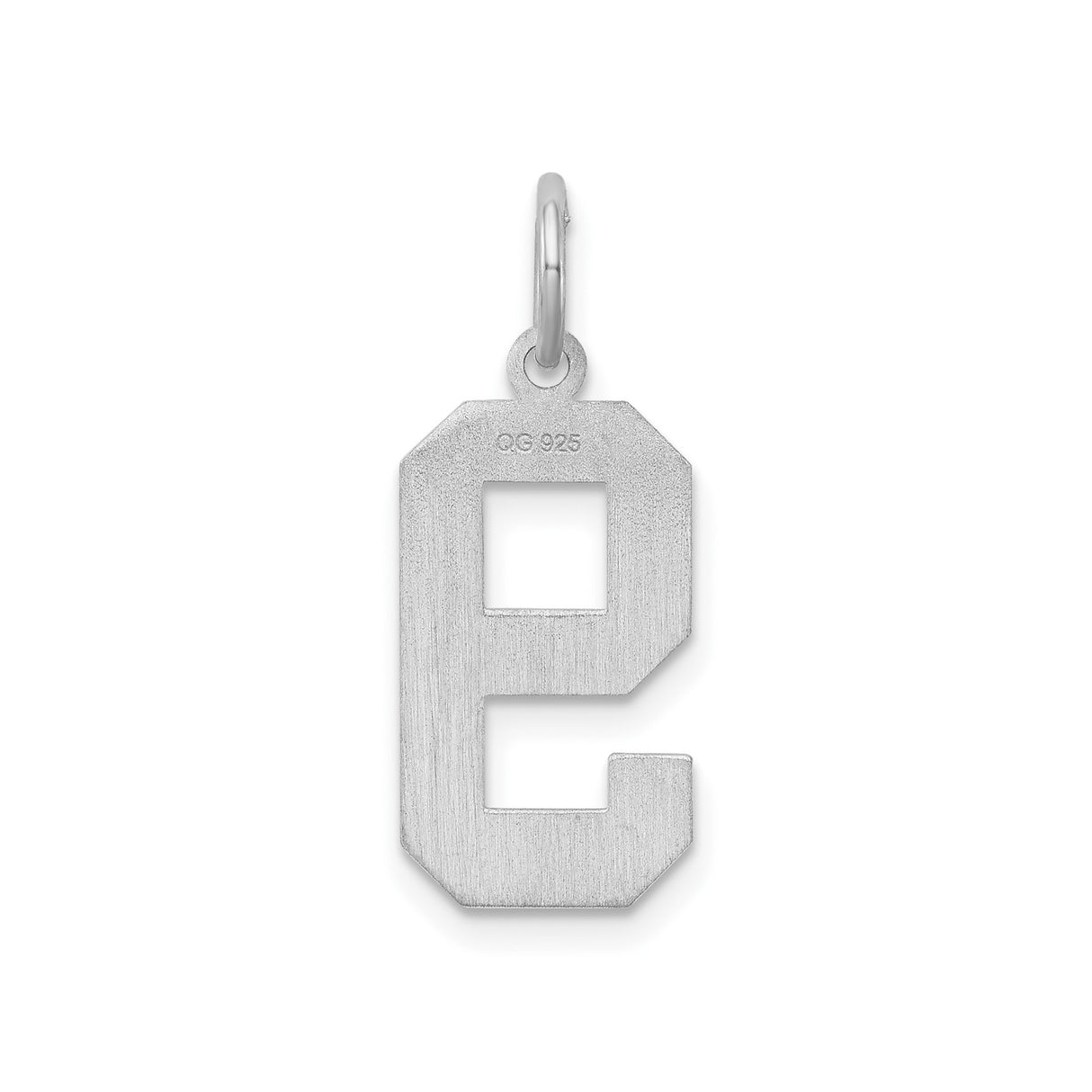 Sterling Silver Number 9 Pendant, Bold Block Style Unisex Sports Charm
