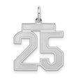 Sterling Silver Number 25 Pendant, Bold Block Style Milestone Charm