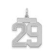 Sterling Silver Number 29 Pendant Charm with Bold Sports Style Font, Unisex Athletic Jewelry