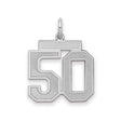 Sterling Silver Number 50 Pendant, Brushed and Polished Finish, Athletic Milestone Style