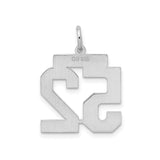 Sterling Silver Number 52 Pendant Charm, Bold Athletic Jersey Style, Unisex Sports Jewelry