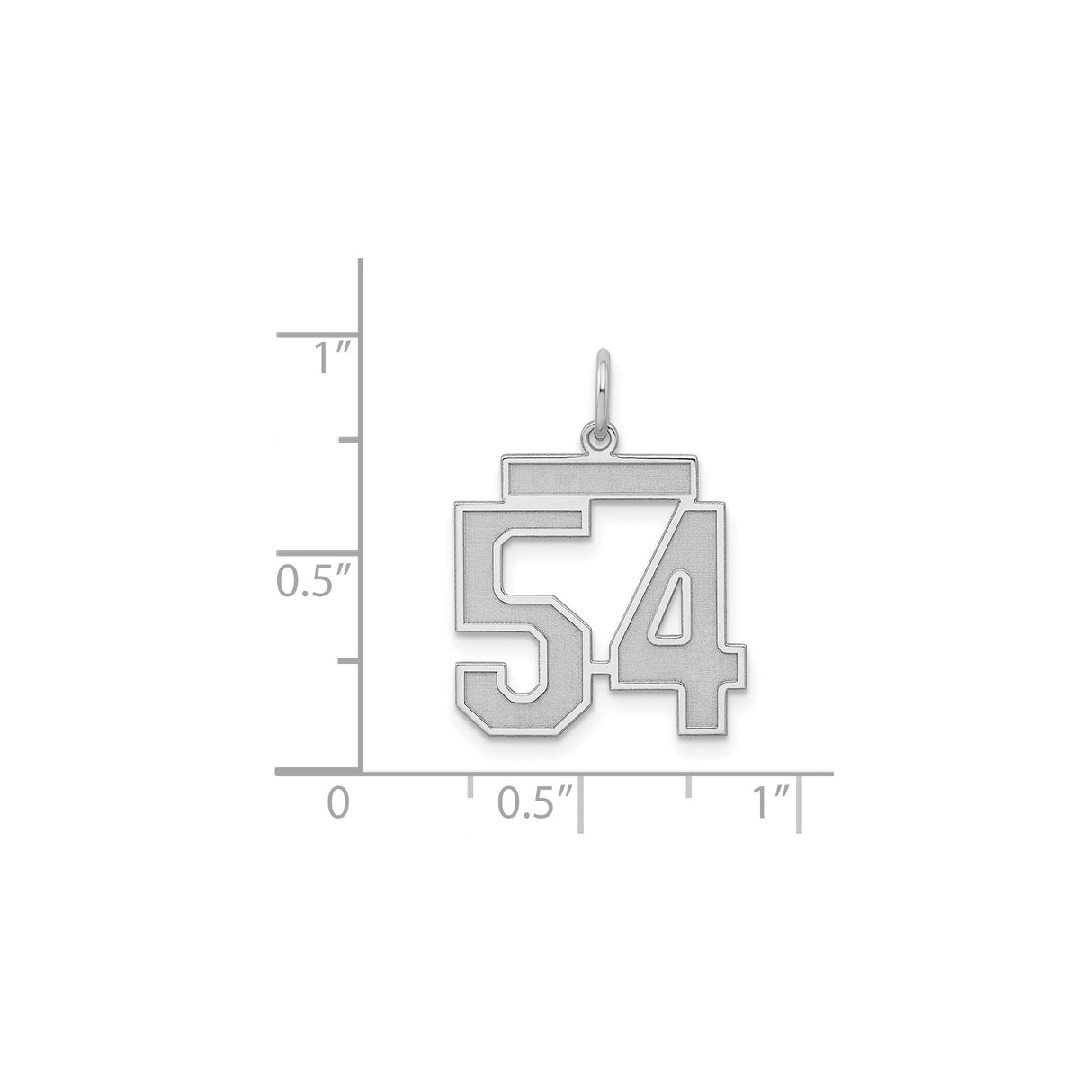 Sterling Silver Number 54 Pendant, Bold Block Numerals, Sports Team Theme, Unisex Jewelry