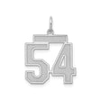 Sterling Silver Number 54 Pendant, Bold Block Numerals, Sports Team Theme, Unisex Jewelry