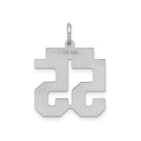 Sterling Silver Number 55 Pendant in Bold Athletic Font, Jersey Style Charm