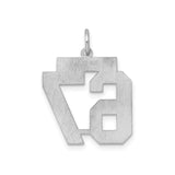 Sterling Silver Number 67 Pendant, Bold Block Font Sports Charm, Unisex Jersey Number Jewelry