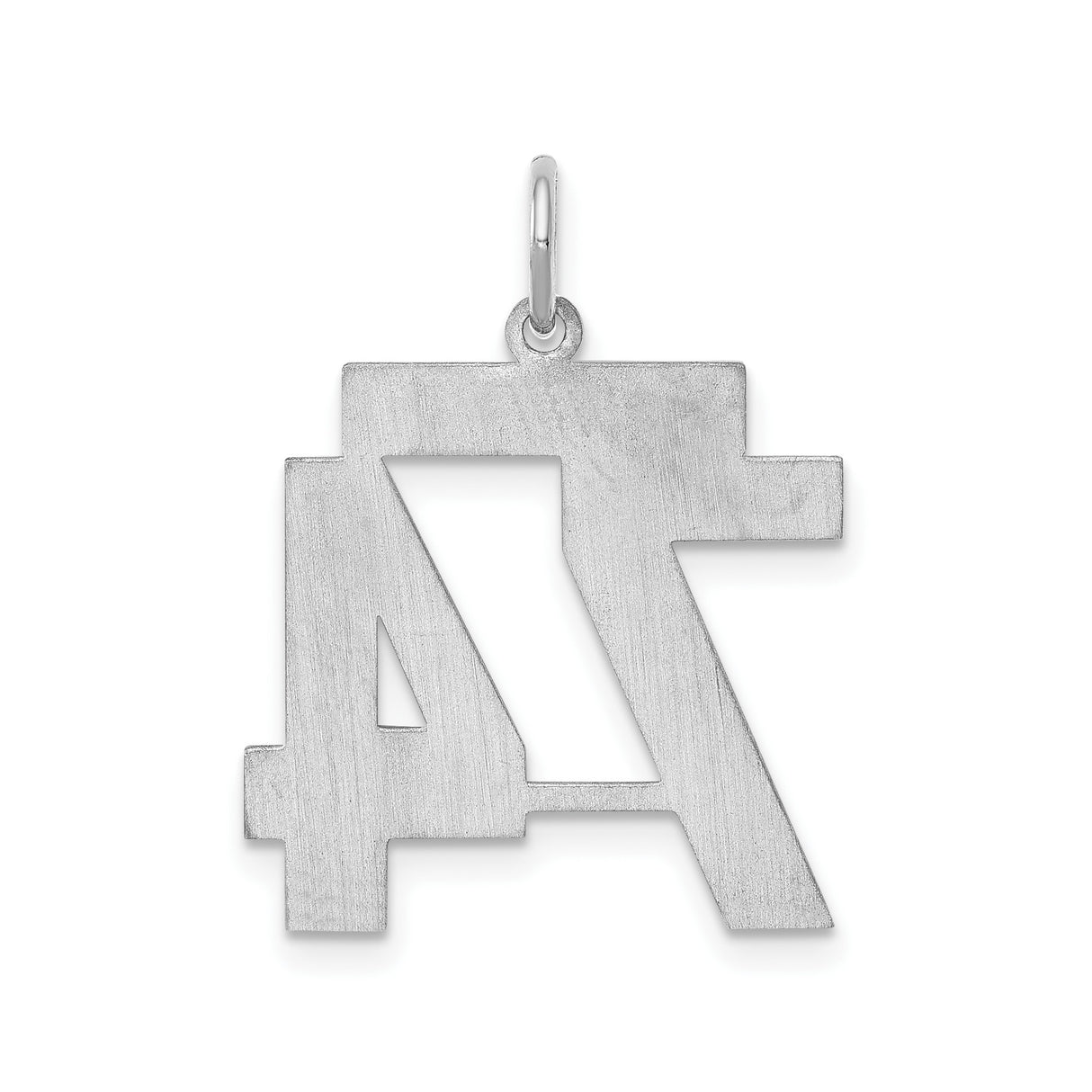 Sterling Silver Number 74 Pendant, Bold Block Numerals, Sports Charm, Unisex Jewelry