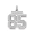 Sterling Silver Number 85 Pendant, Bold Block Digits in Sports Jersey Font