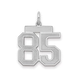 Sterling Silver Number 85 Pendant, Bold Block Digits in Sports Jersey Font