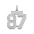 Sterling Silver Number 87 Pendant, Bold Sports Style Jersey Charm for Men or Women
