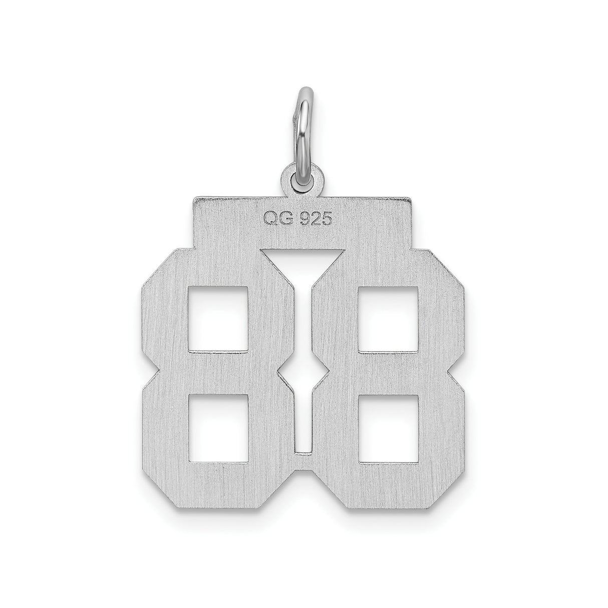 Sterling Silver Number 88 Pendant Charm, Bold Block Style for Sports Fans and Athletes