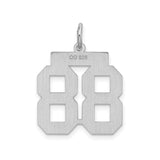 Sterling Silver Number 88 Pendant Charm, Bold Block Style for Sports Fans and Athletes