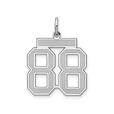 Sterling Silver Number 88 Pendant Charm, Bold Block Style for Sports Fans and Athletes