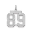 Medium Satin Number 89 Charm Pendant in Real 925 Sterling Silver