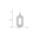 Sterling Silver Letter O Pendant, Octagon Cutout Initial Charm, Unisex Alphabet Jewelry