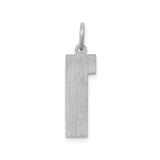 Sterling Silver Number 1 Pendant Charm, Bold Modern Design, Unisex Symbol of Leadership