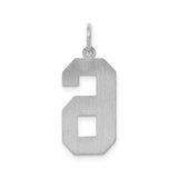 Sterling Silver Number Six Pendant Charm in Bold Block Font, Unisex Lucky Number Jewelry