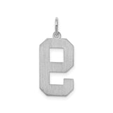 Sterling Silver Number 9 Pendant, Bold Block Design, Unisex Sports or Lucky Number Charm